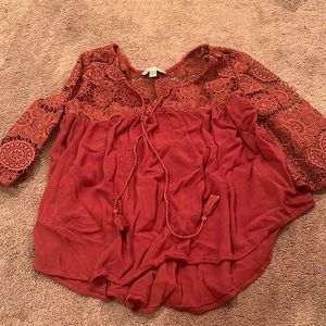 American Eagle Burgundy Blouse